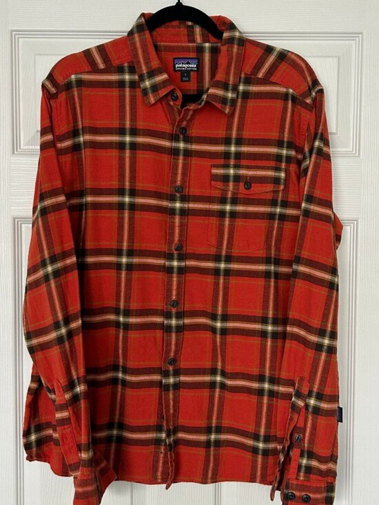 Patagonia Other - Patagonia Shirt Mens Large Organic Cotton Red Plaid Flannel Button Up